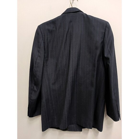 VTG Hugo Boss Mens Sports Jacket Sz 40R Navy Striped Pure Wool Double Breasted - Picture 5 of 9